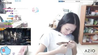 Twitch streamer japanese flashing perfect shape boobs in an exciting way