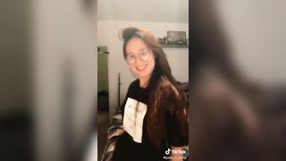 Tik Tok Female: Cute asian american nerd dancing.