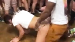 Nasty Nass Humped Infront of People Twerk Grinding on Black Guy