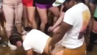 Nasty Nass Humped Infront of People Twerk Grinding on Black Guy