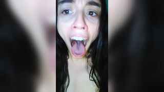 PinkMoonLust has Mouth Spit Drool Fetish Custom Video Order! Paid Slut GAGS HARD to make Saliva Fast