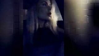 Hot Blonde MILF Dildong Pussy inside Car and Gets really Wet - Snapchat