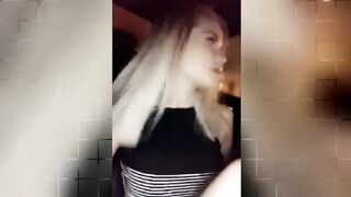 Hot Blonde MILF Dildong Pussy inside Car and Gets really Wet - Snapchat