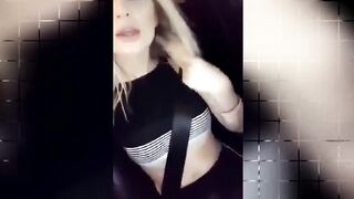 Hot Blonde MILF Dildong Pussy inside Car and Gets really Wet - Snapchat