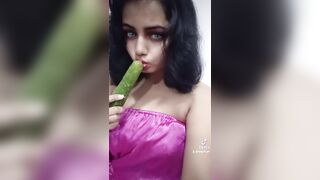 Beautiful Teen Girl Raagini Sucking Gherkin as a Dick,part 01