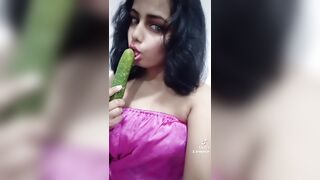 Beautiful Teen Girl Raagini Sucking Gherkin as a Dick,part 01