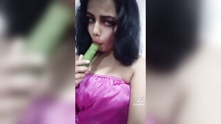 Beautiful Teen Girl Raagini Sucking Gherkin as a Dick,part 01