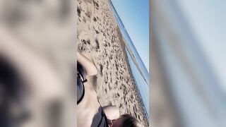 Public Beach Playing with Gfs Pussy until she Cums