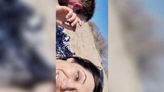 Public Beach Playing with Gfs Pussy until she Cums