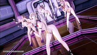 R18 MMD PinkCat Nude Dance Nyotengu Ayane Kasumi Marie Rose