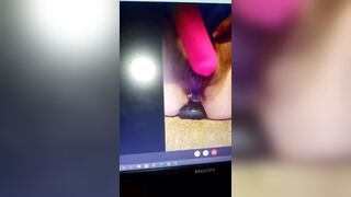 Orgasm with contractions for the japanese slave on skype