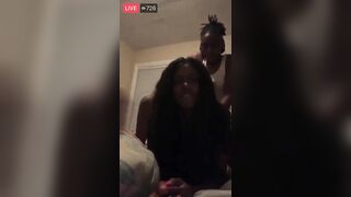 Ebony Lesbian Couple has Sex in Front of their Bestfriend on Facebook Live