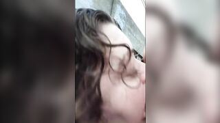 slut friend cheating outside