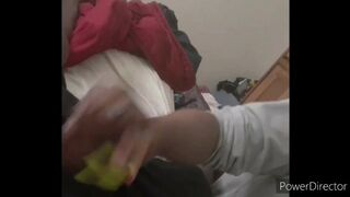 Ebony Moaning while Giving me a Handjob