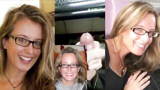 Jerking Off and Spurting to Cute Nerdy Blonde in Glasses