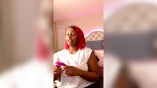 Imani Talks Vibrator. East African American Dominatrix Slut