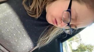 Girl Masturbating in Public in her Car