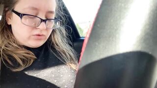 Girl Masturbating in Public in her Car