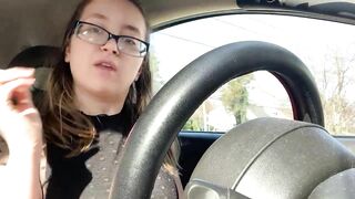 Girl Masturbating in Public in her Car