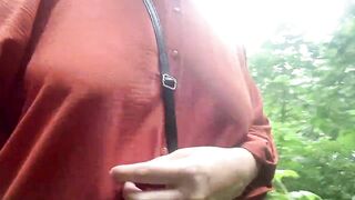 Public nudity hot milf stepmom have Squirting Orgasm in park