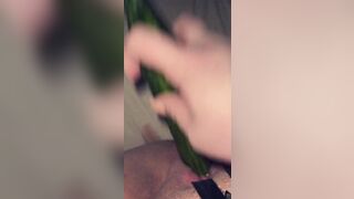 Swiss girl fucks herself with a cucumber