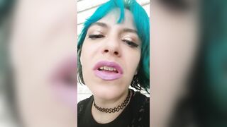 Loser humiliation video, disgusted smoking lady