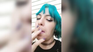 Loser humiliation video, disgusted smoking lady