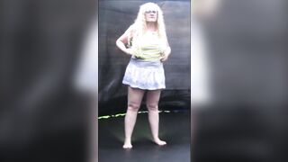 Fat Wife On Trampoline