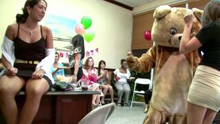 DANCING BEAR - Alaina Brooke's CFNM Fiesta with Big Dick Male Strippers!