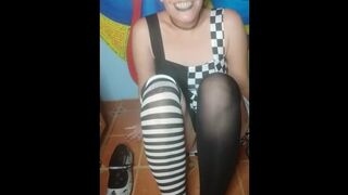 More kinky fun with the jester! Toe spreads, shoe sniffing, thigh high in my mouth... Trick or treat