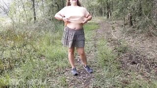 Sheer top short skirt flashing and exposing myself outside