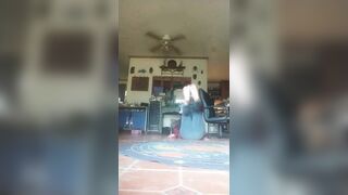 Trying to walk and falling with bound feet