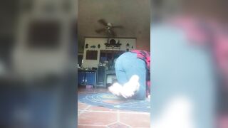 Trying to walk and falling with bound feet