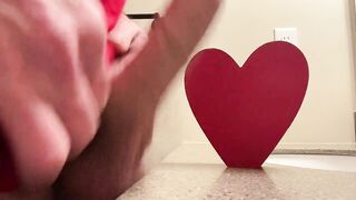 Do you ❤️ my cum? Big heart on blows huge load for Valentines Day