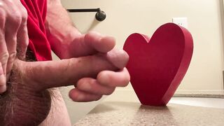 Do you ❤️ my cum? Big heart on blows huge load for Valentines Day