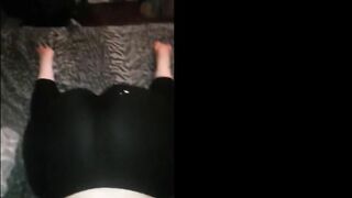 Old Leggings Digging in her Ass Crack