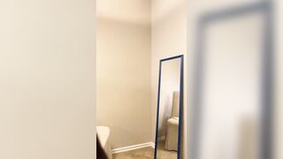 TGirl SHOOTS CUM ON MIRROR THEN TASTES IT