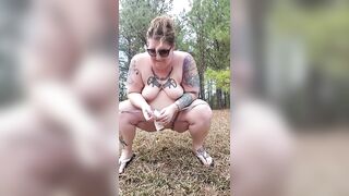 BBW PISSING IN WOODS