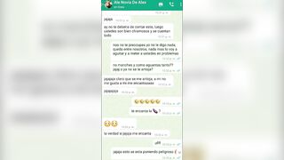 mensajes de whatsapp con la novia de mi amigo antes de cogermela