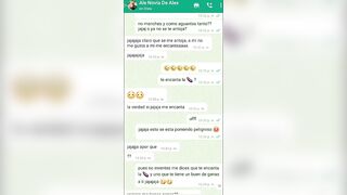 mensajes de whatsapp con la novia de mi amigo antes de cogermela