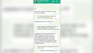 mensajes de whatsapp con la novia de mi amigo antes de cogermela