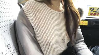 Ride on a Taxi. See through flash nipole. take notice driver. I showed him my Real Nipple and pussy