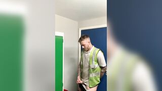 Engineer wanking at work