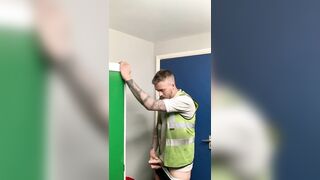 Engineer wanking at work