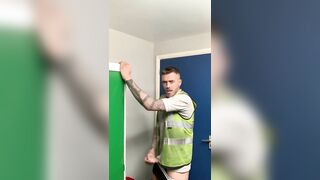 Engineer wanking at work