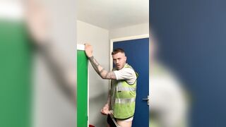 Engineer wanking at work