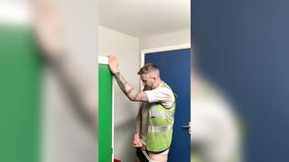 Engineer wanking at work