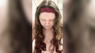 Slut gargling with piss drink humiliation