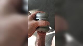 Public Hotel Lobby Restrooms Fleshlight Quickshot Handjob Cum