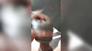 Public Hotel Lobby Restrooms Fleshlight Quickshot Handjob Cum